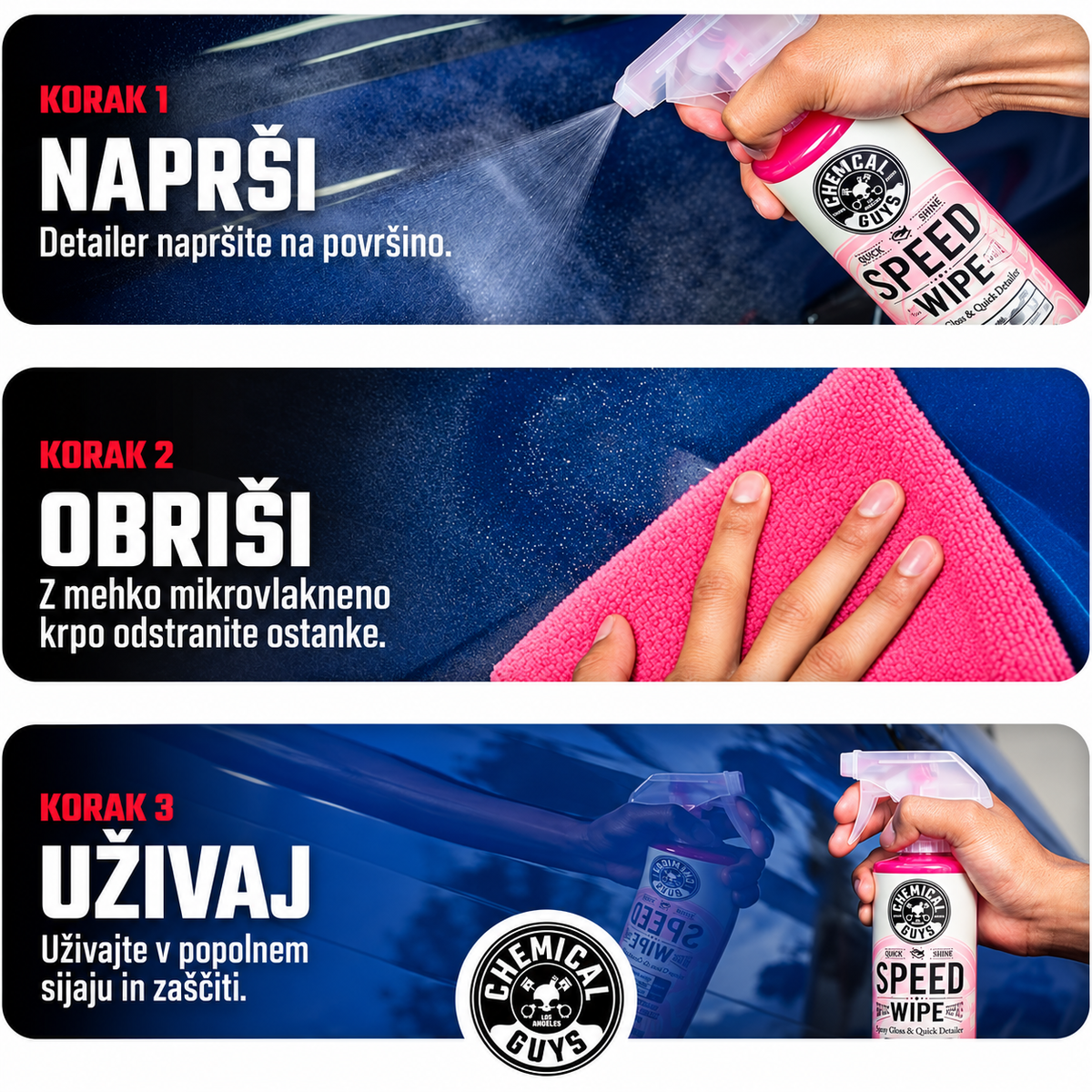 Chemical Guys Speed Wipe 473 ml + Tuch – Set zur schnellen Lackpflege
