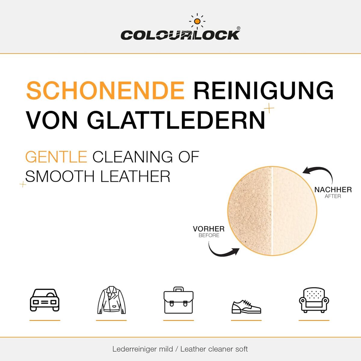 Colourlock mild 200 ml – komplet za čiščenje gladkega usnja – pogled 3