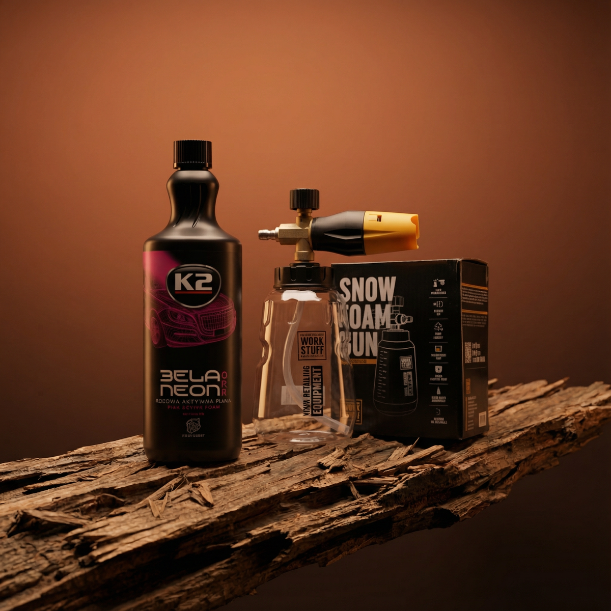 Schaumkanone + Aktivschaum Pink 1000ml (K2PRO + Work Stuff)
