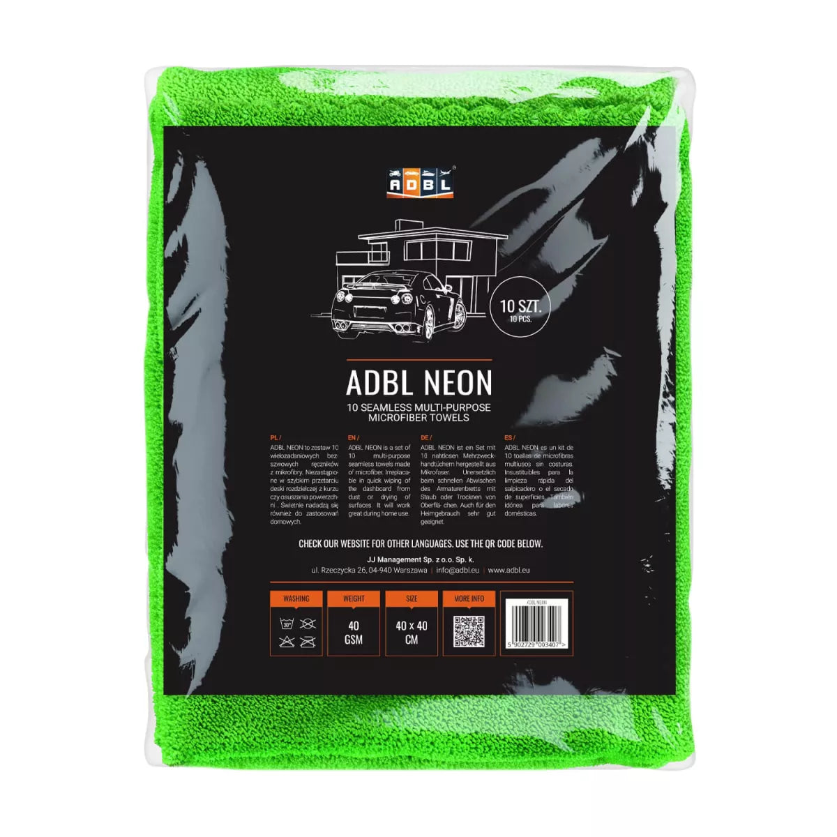 ADBL Neon Mikrofaserhandtuch-Set 10/1
